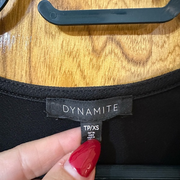 Dynamite - Black Lace Up Bodysuit - Picture 4 of 5